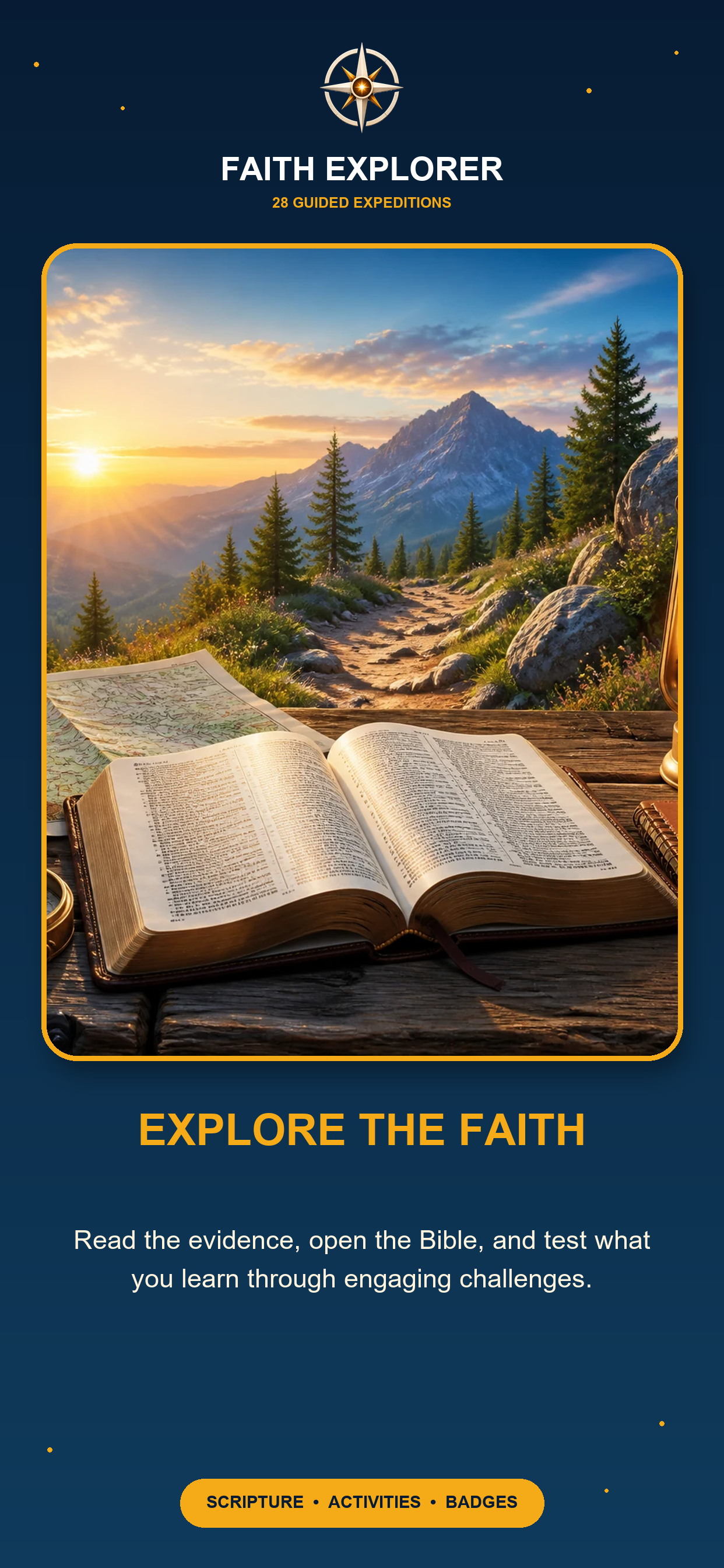 Faith Explorer promotional artwork: Explore the faith